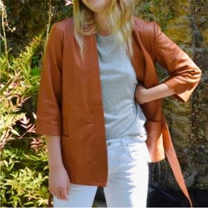 Just Female Anthropologie beautiful genuine lamb leather kimono style jacket NEW